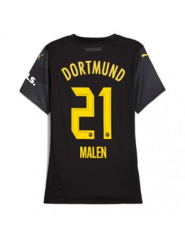 Billige Borussia Dortmund Donyell Malen #21 Bortedrakt Dame 2024-25 Kortermet